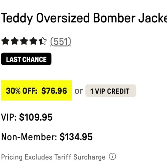 Teddy Oversized Bomber Jacket Size: S NWOT - Picture 11 of 11